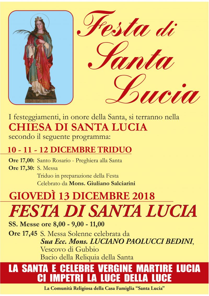 Festa Di Santa Lucia Diocesi Di Gubbio
