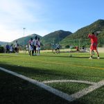 I calciatori di Casa Sport durante una partita di allenamento